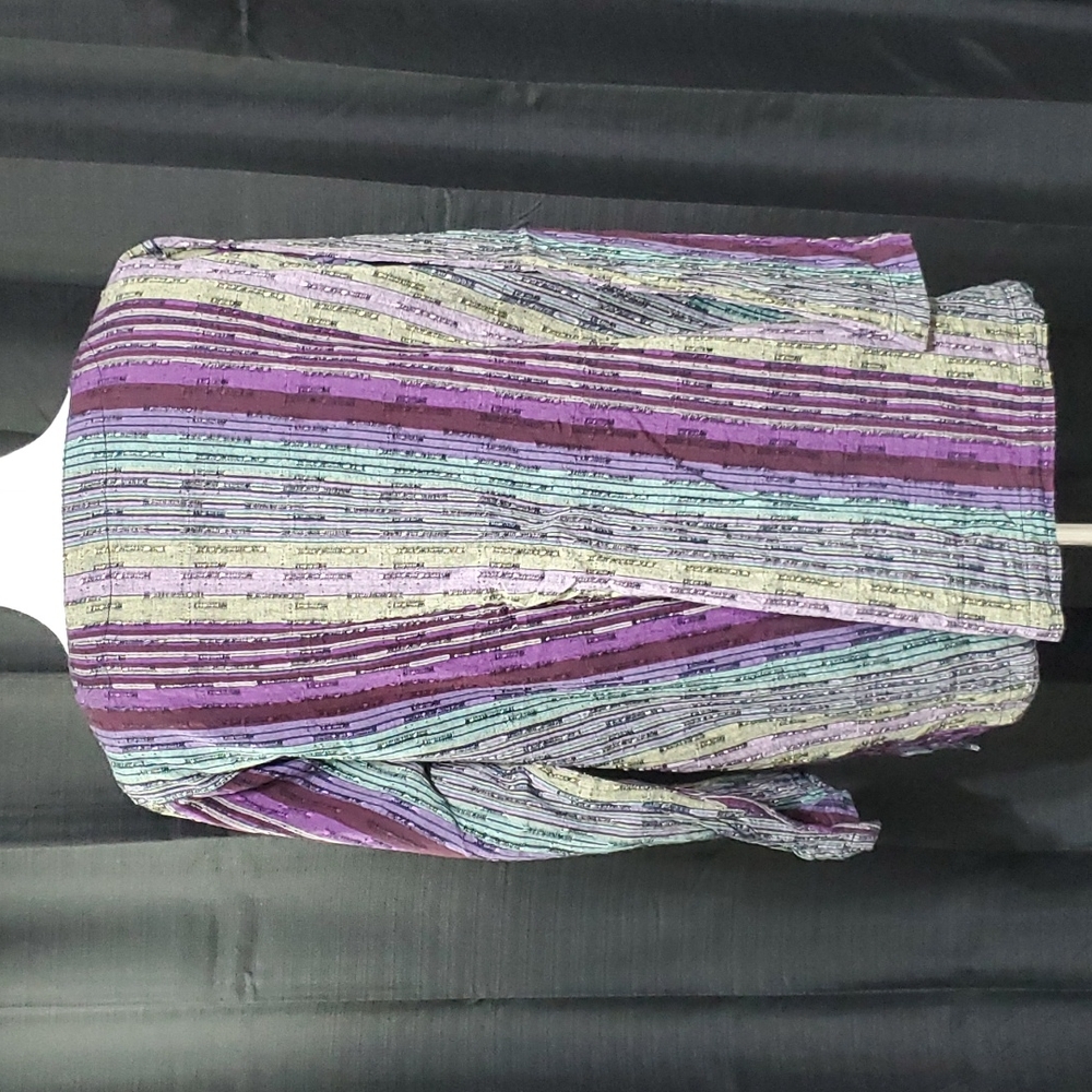 Multi Color Striped Button Down Blouse - image 5